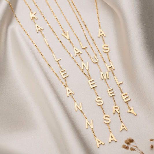 Personalized initial necklace with custom letters