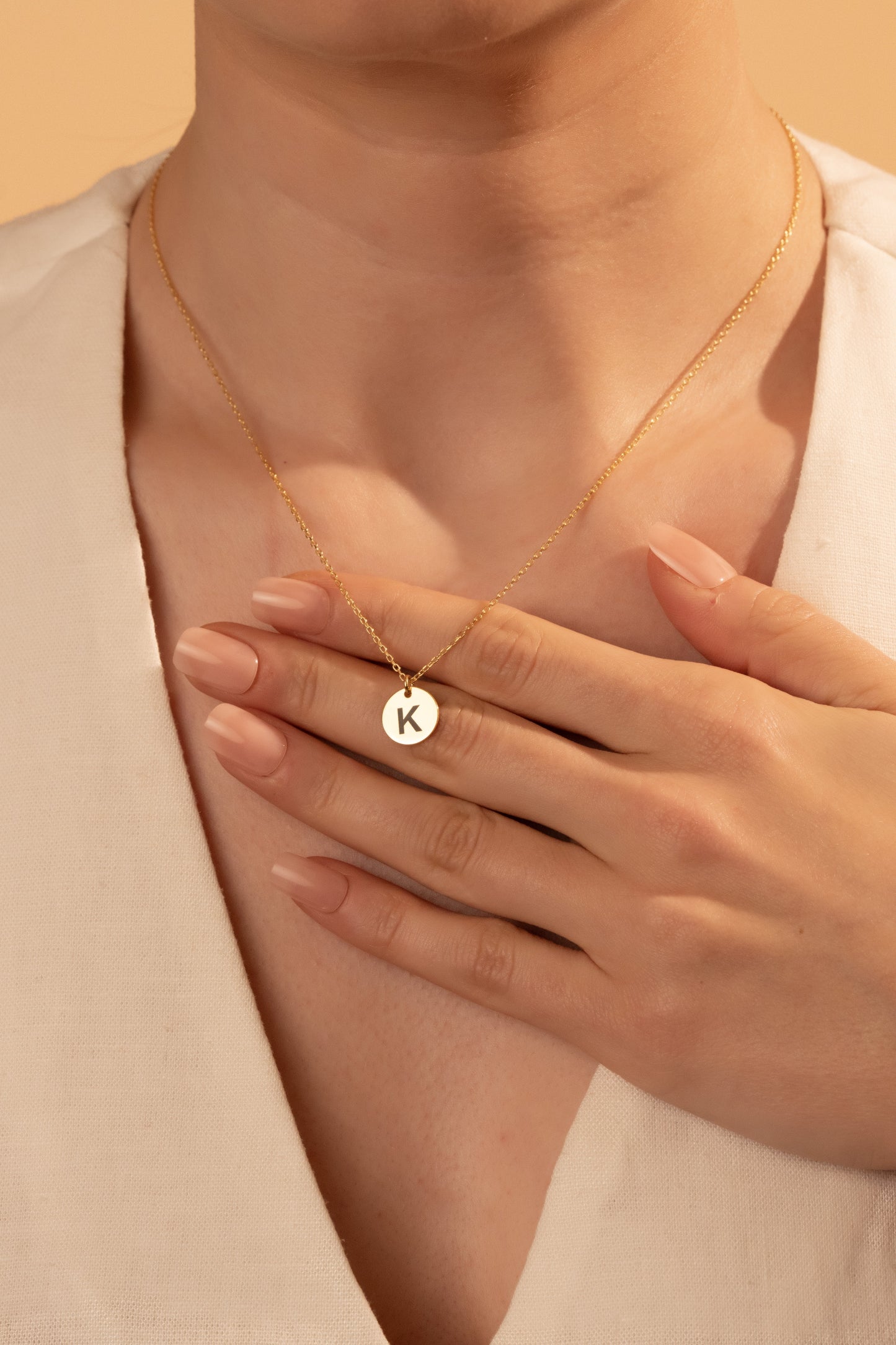 Personalized Initial Necklace – Round Letter Pendant for Women