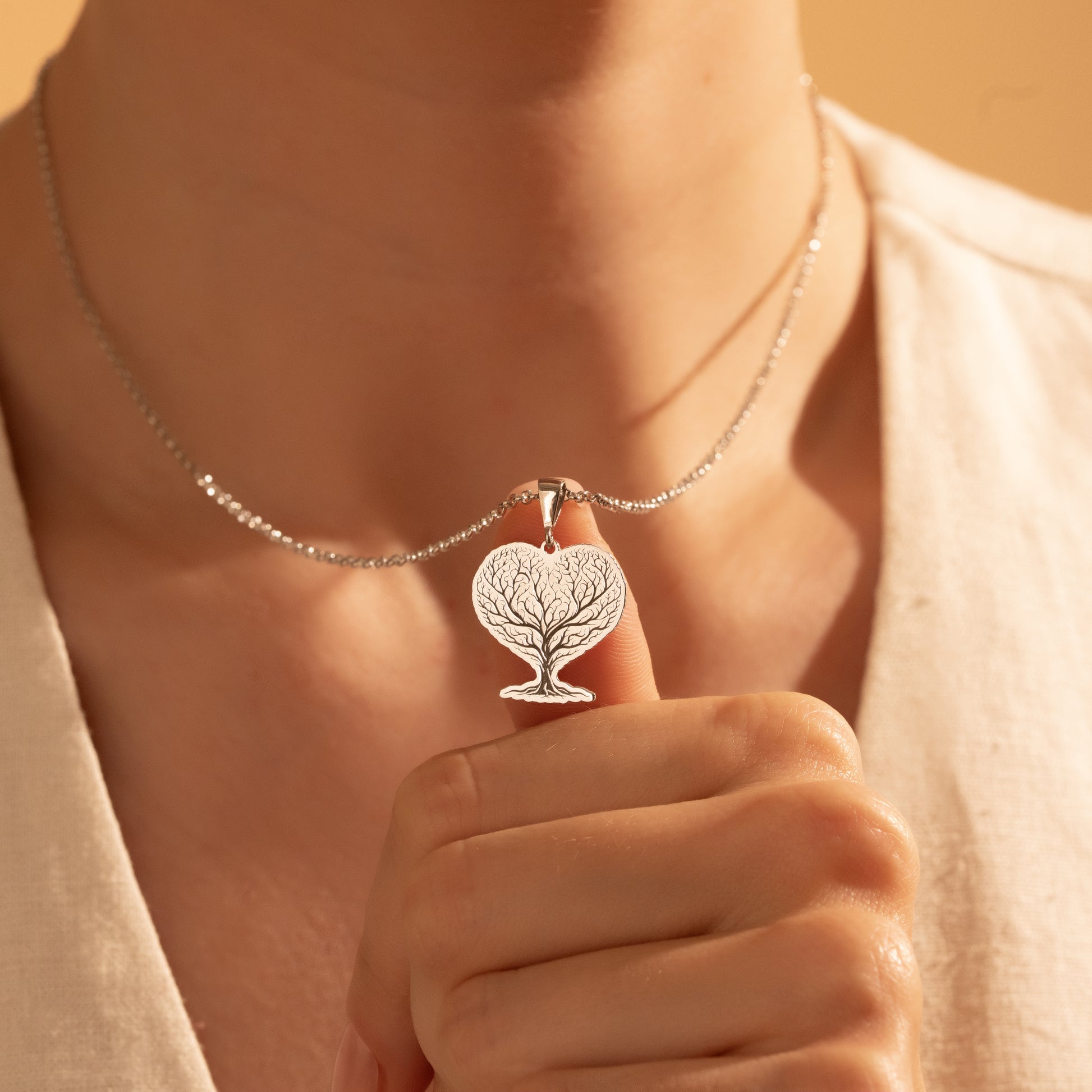 Detailed Tree of Life necklace close-up