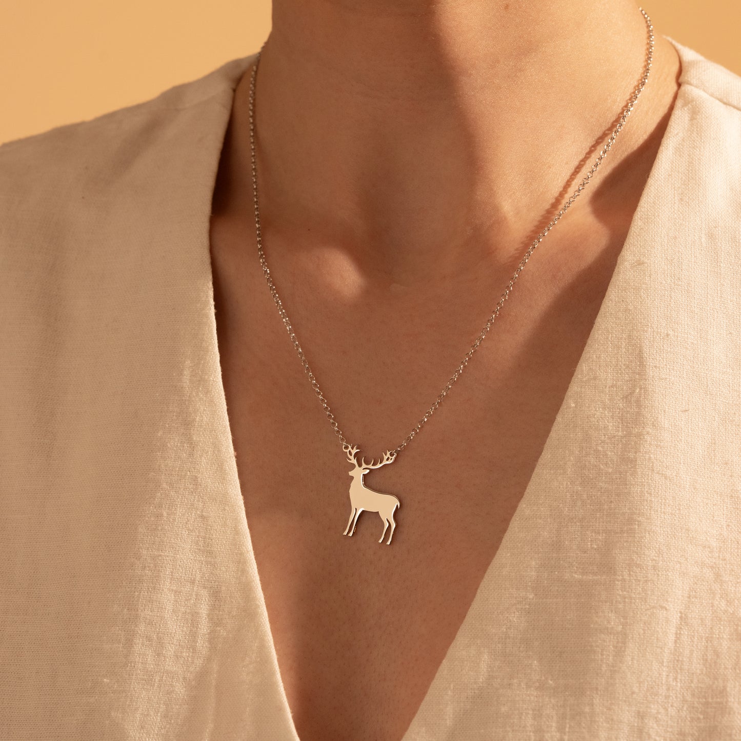 Deer necklace gift for nature lover