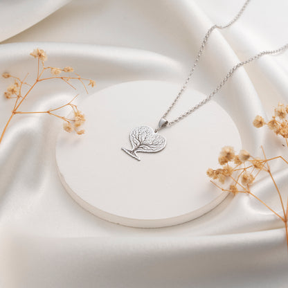 Silver Tree of Life pendant necklace with intricate branches