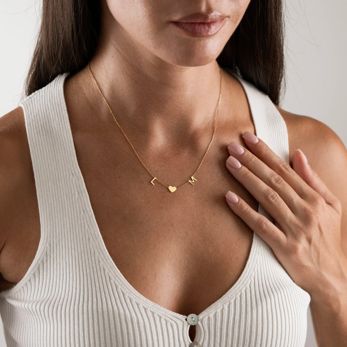 Personalized Initial Heart Necklace – Custom Letter Pendant Necklace