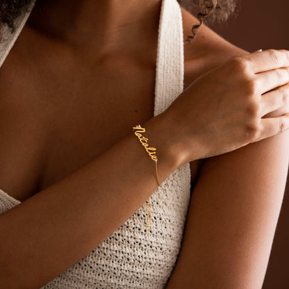 Personalized name bracelet by Tiger XL Jewelry – view 7