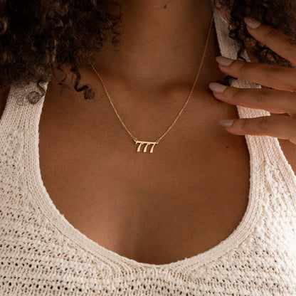 333 Angel Number necklace pendant detail