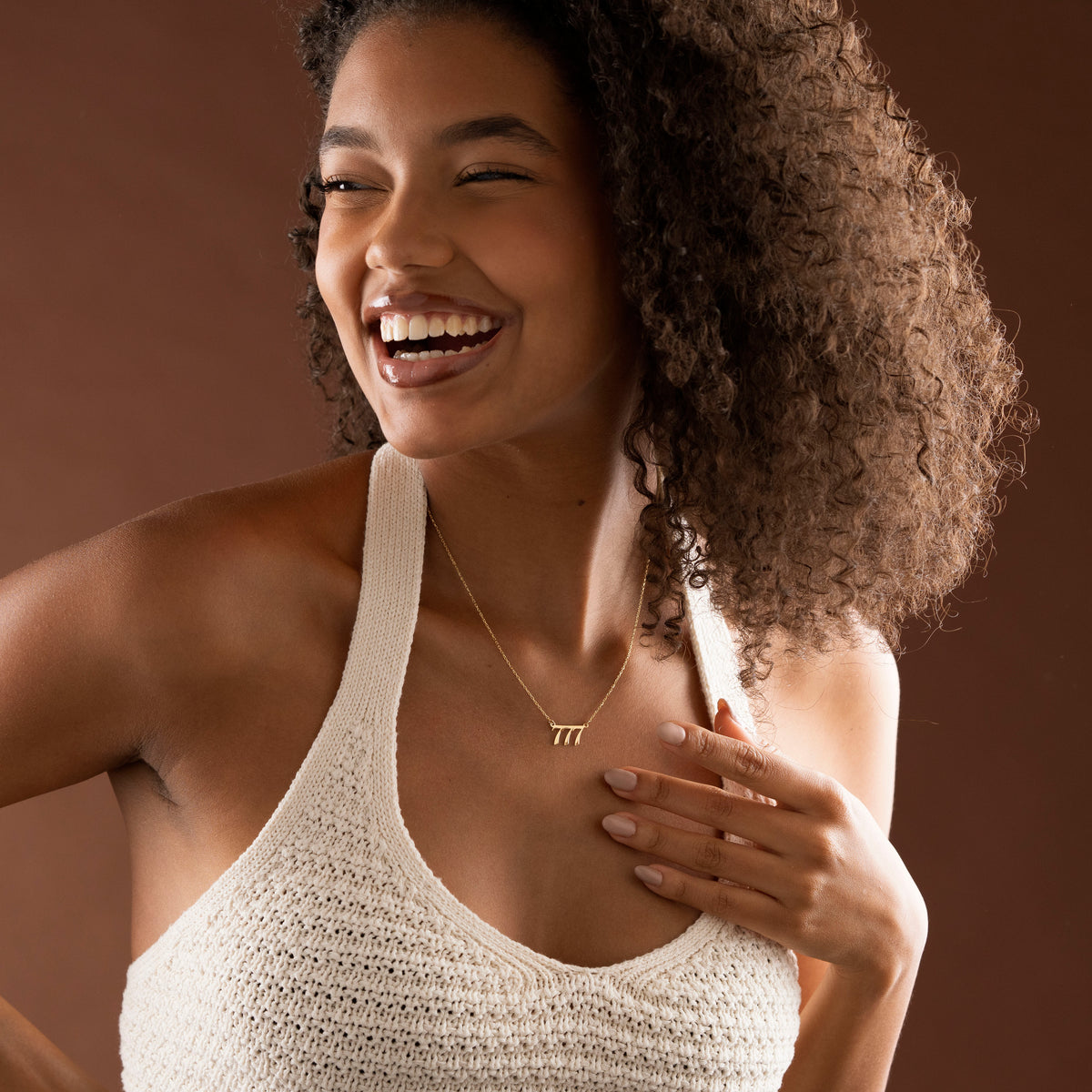 Three-digit Angel Number pendant and delicate chain