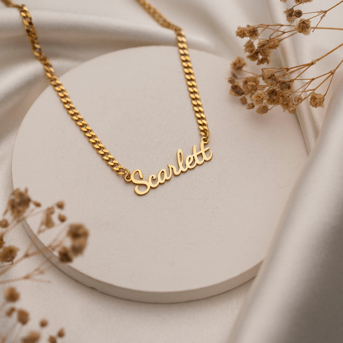 Personalized nameplate necklace styled for everyday wear