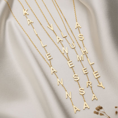 Delicate chain with personalized initial pendants