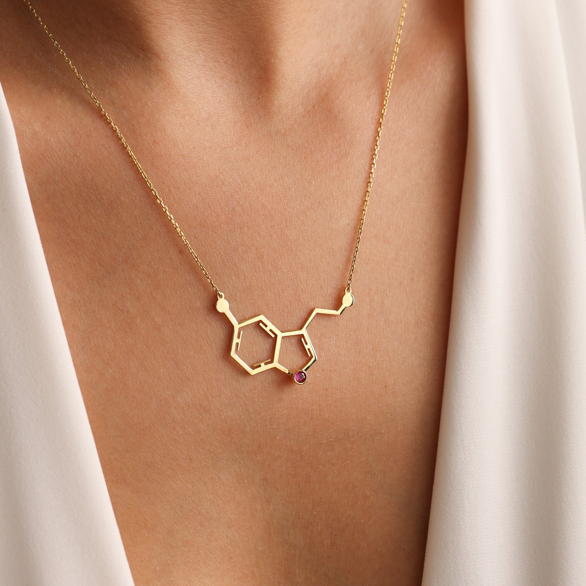 Chemistry molecule pendant close up