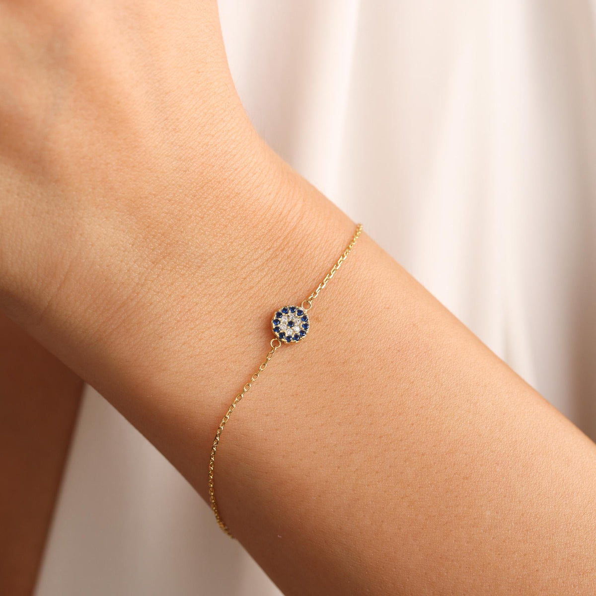 Evil eye bracelet close up