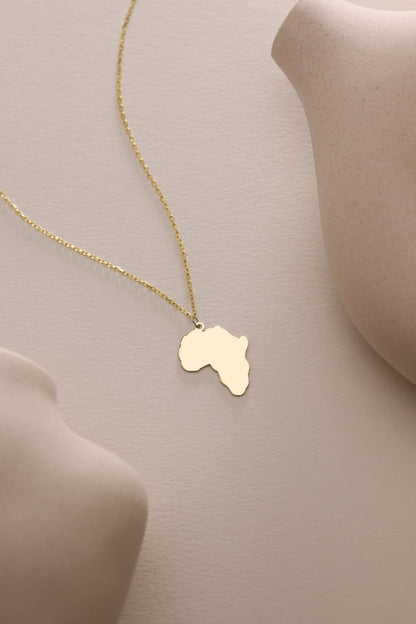 Africa map pendant laid flat