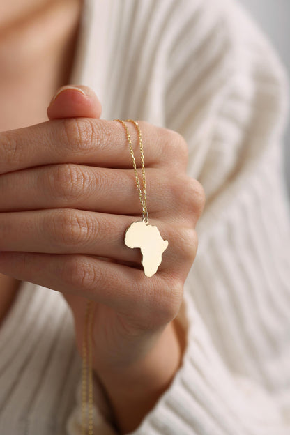 Minimalist Africa necklace close up
