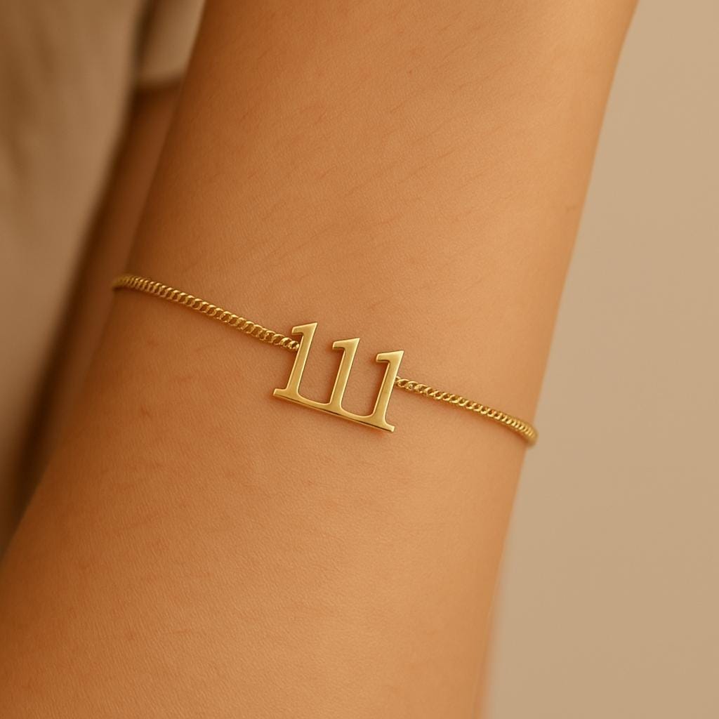 111 angel number bracelet close up