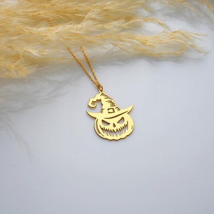 Pumpkin pendant necklace detail