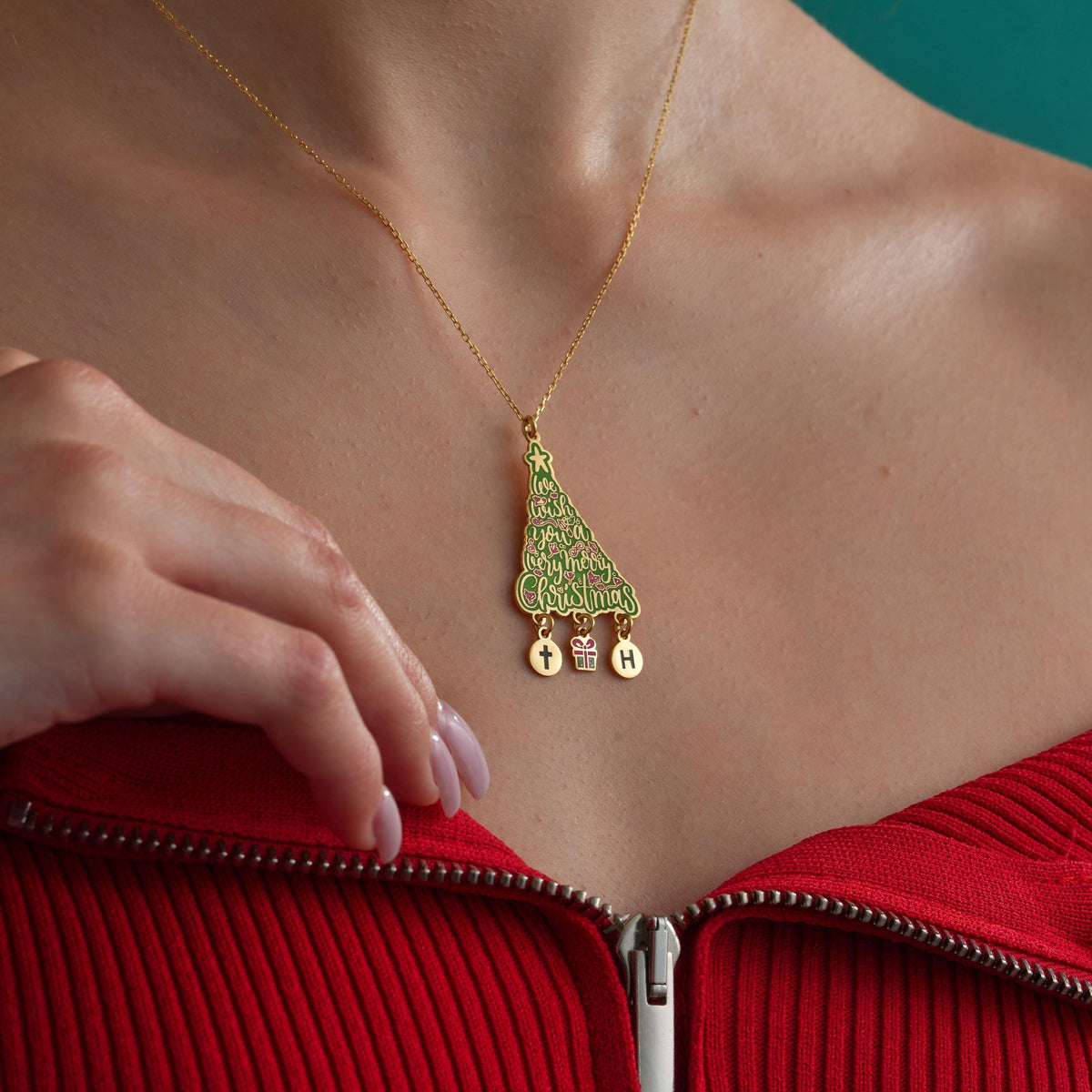 Dangling ornament charms close view