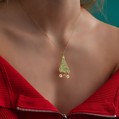 Custom name Christmas tree charm pendant