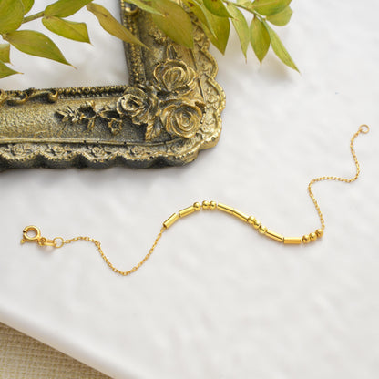 Morse code hidden message bracelet laid flat