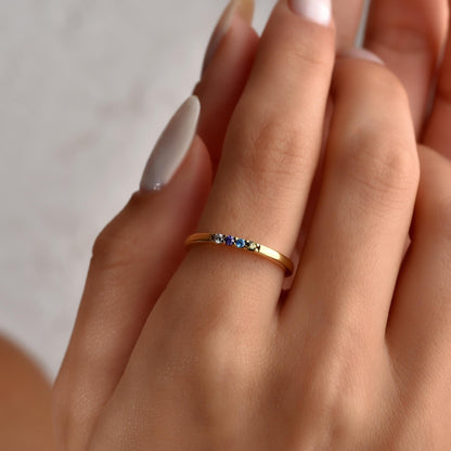 Dainty stone ring close view