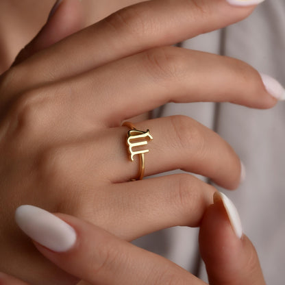 Zodiac ring in 18K gold plated finish