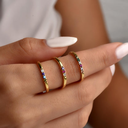 Birthstone ring shown in several colours