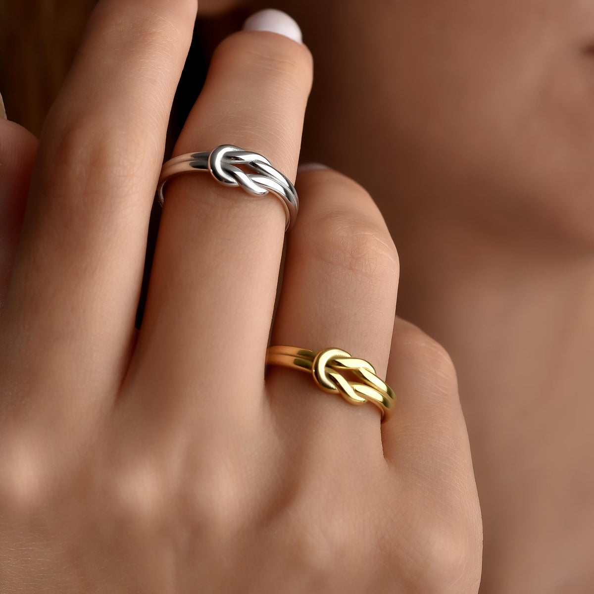 Knot ring shown from the side