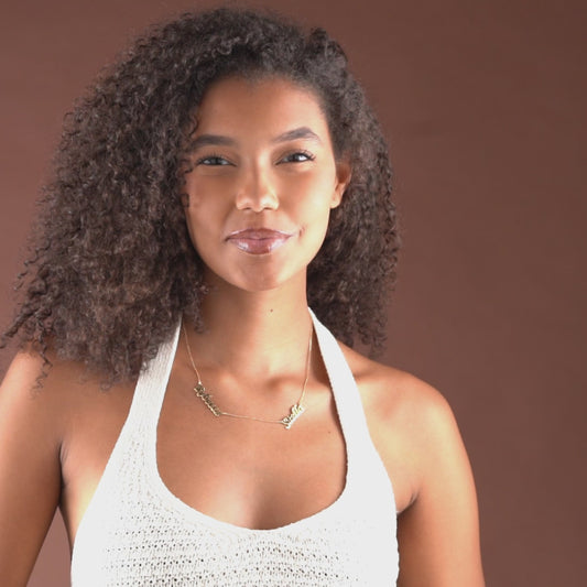 Video showing personalized side-by-side name necklace