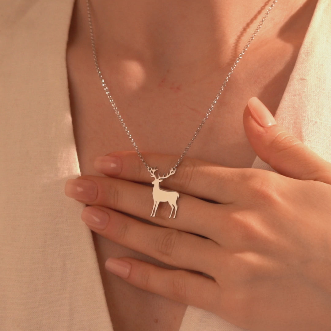 Nature inspired deer necklace for women