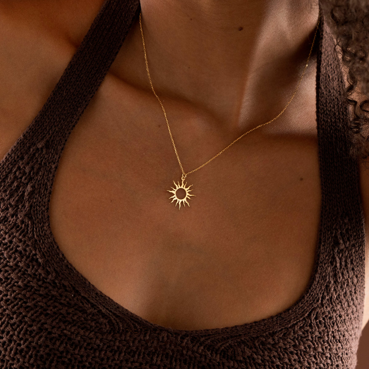 Celestial sun necklace gift for her